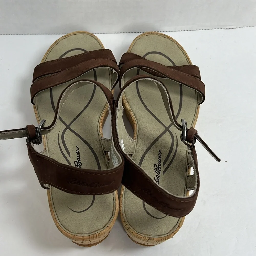 Eddie Bauer Kara ll Wedge Sandal brown size 8.5‎